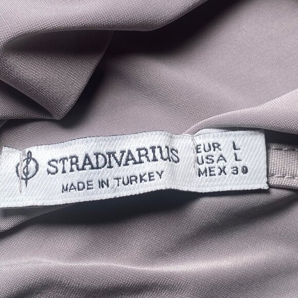 Stradivarius Womens Long Sleeve Open Back Top Light Gray Size L Holiday Party - Picture 6 of 7